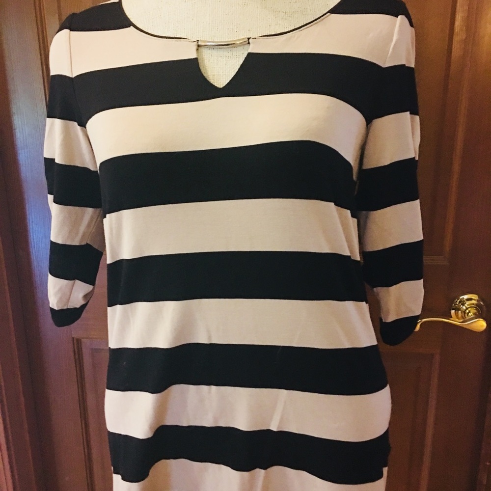 Cream & black striped top